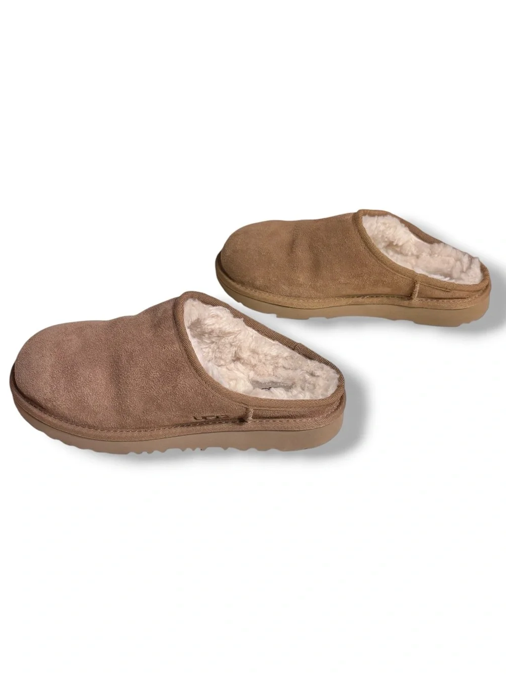 UGG Tan Suede Classic Slides Size 6K